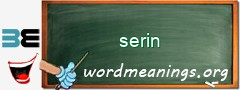 WordMeaning blackboard for serin